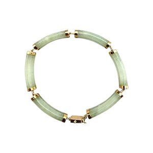 14K Yellow Gold Jade Bracelet #22405